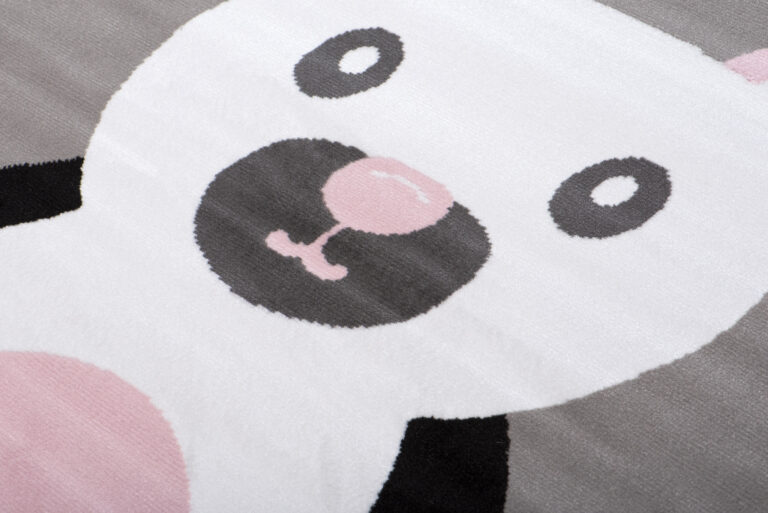 Tappeto Per Bambini Pinky Grigio Rosa Orsetto