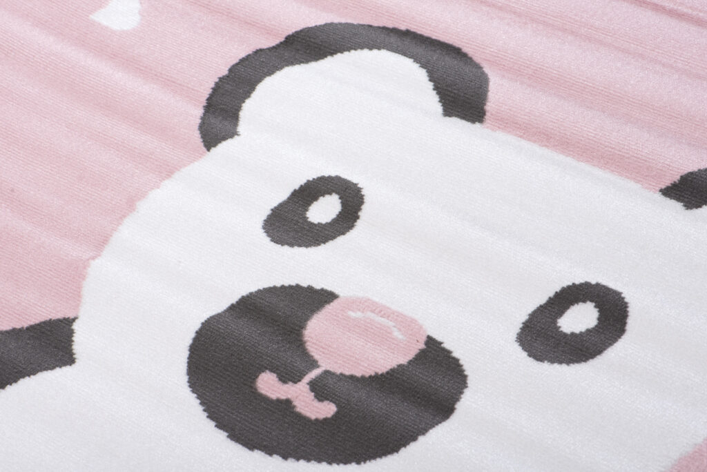 Tappeto Per Bambini Pinky Rosa Grigio Orsetto