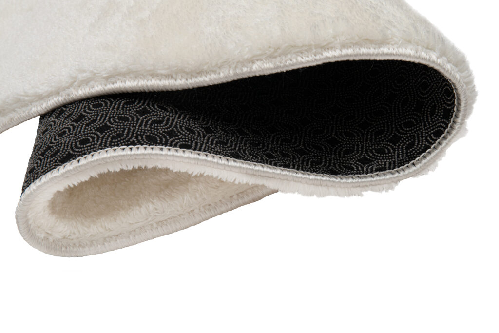 Tappeto Cuddle Rotondo Antiscivolo Crema Shaggy