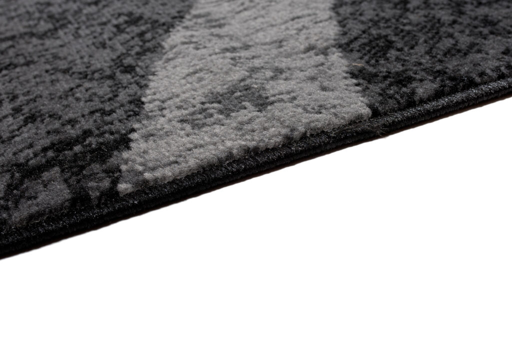 Tappeto Qmega Nero Grigio Geometrico Linee