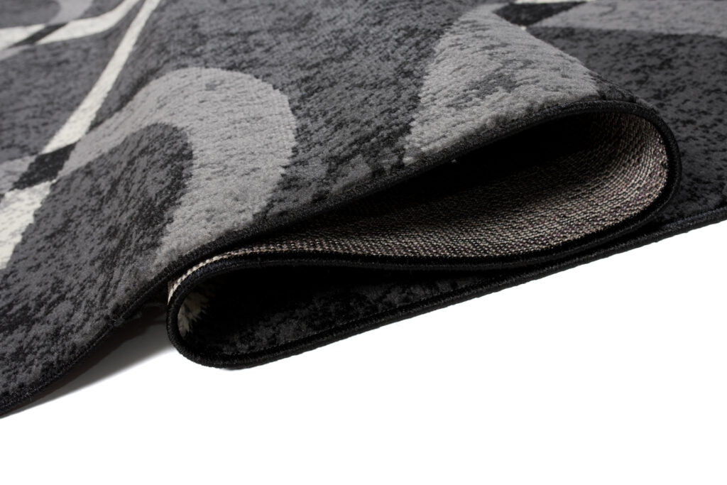 Tappeto Qmega Nero Grigio Geometrico Linee