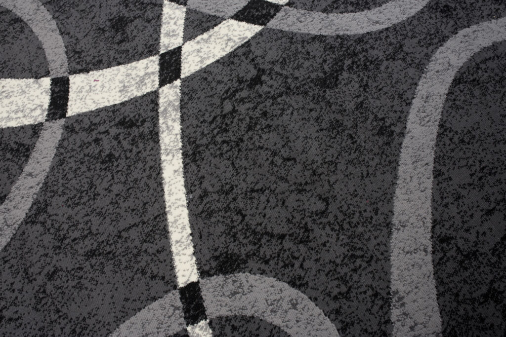 Tappeto Qmega Nero Grigio Geometrico Linee