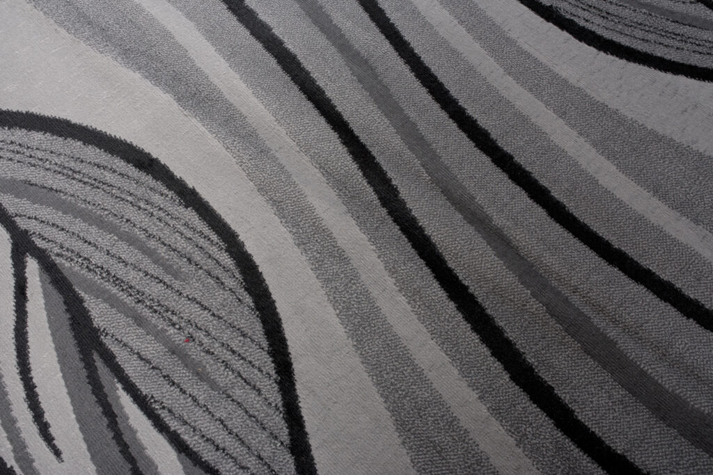 Tappeto Qmega Grigio Nero Moderno Foglie