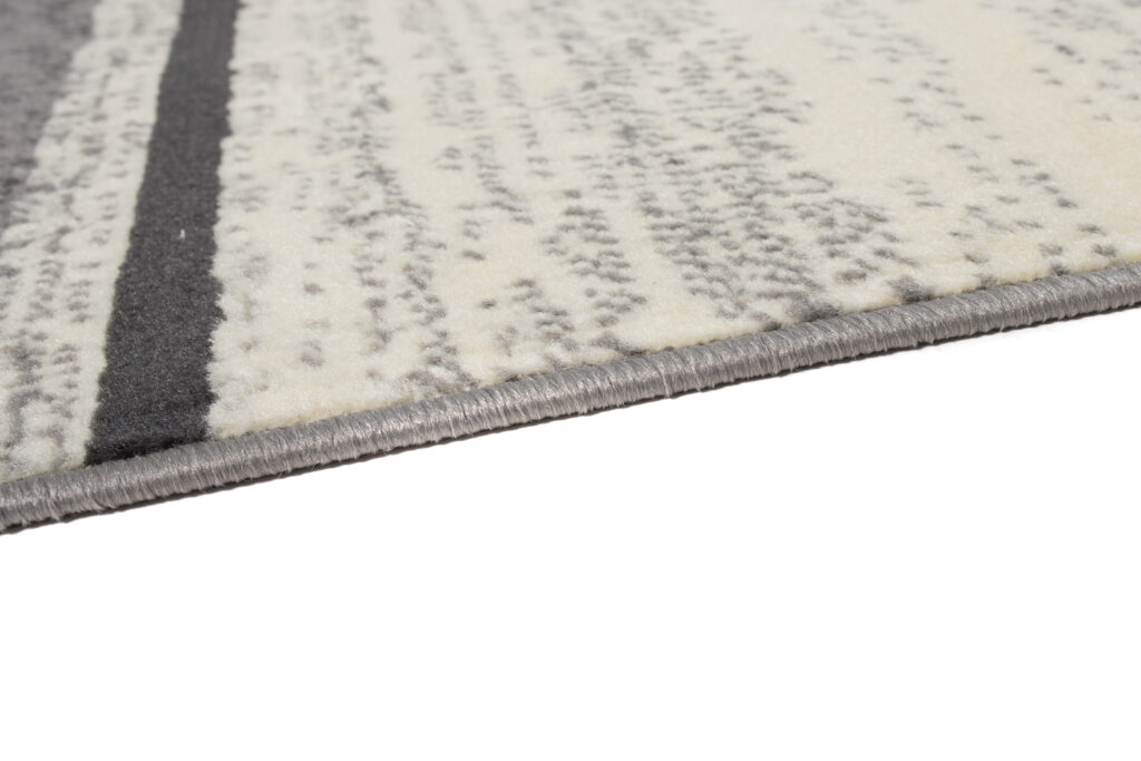 Tappeto Qmega Geometrico Nero Grigio a Strisce