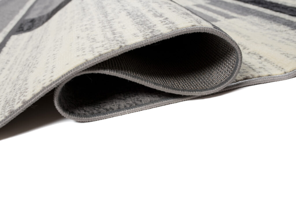 Tappeto Qmega Geometrico Nero Grigio a Strisce
