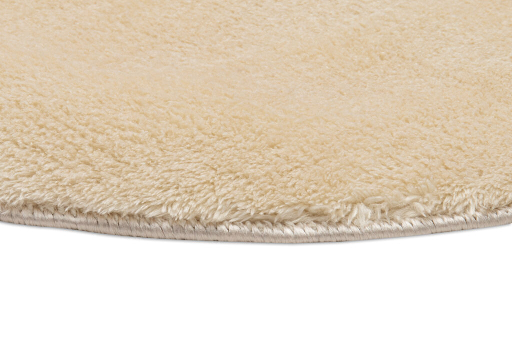 Tappeto Cuddle Rotondo Antiscivolo Beige Shaggy