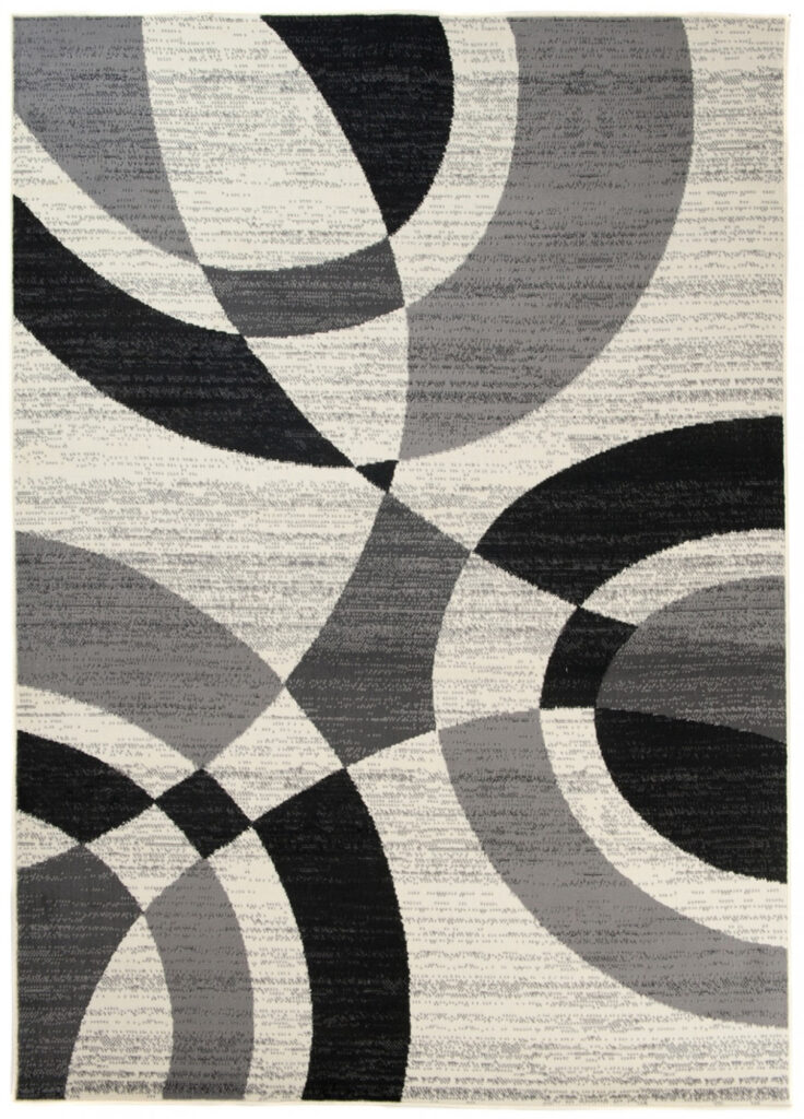 Tappeto Qmega Grigio Nero Geometrico Linee