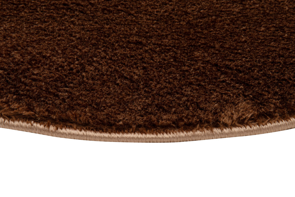 Tappeto Cuddle Rotondo Antiscivolo Marrone Shaggy