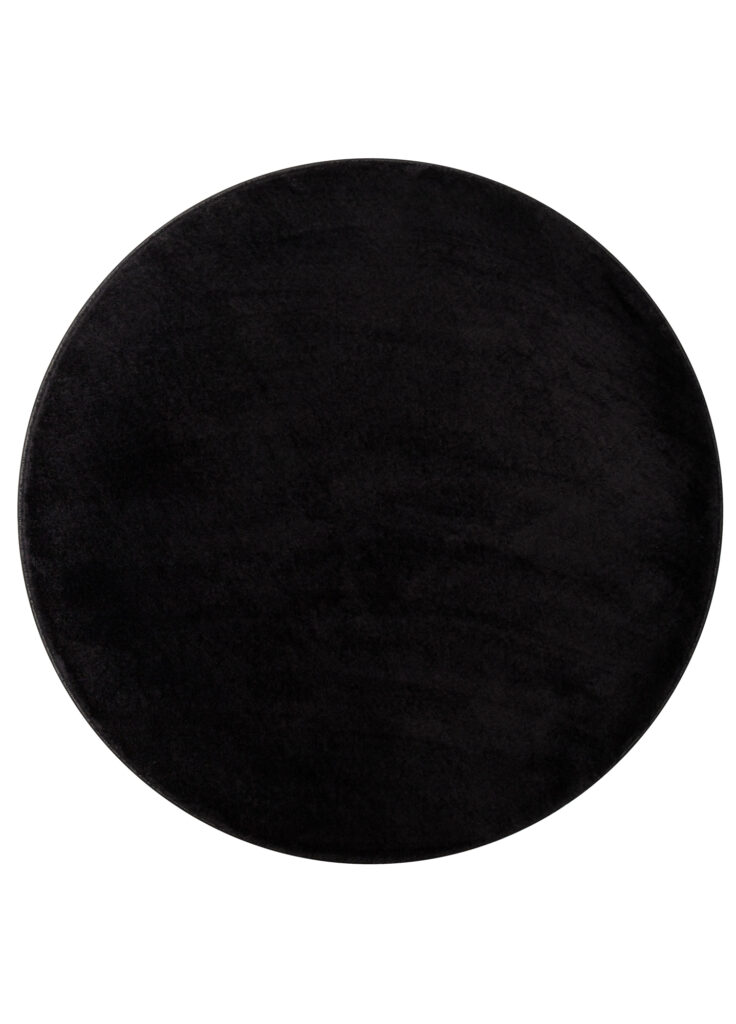 Tappeto Cuddle Rotondo Antiscivolo Nero Shaggy