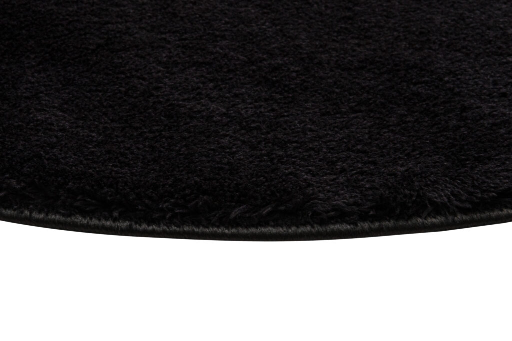 Tappeto Cuddle Rotondo Antiscivolo Nero Shaggy