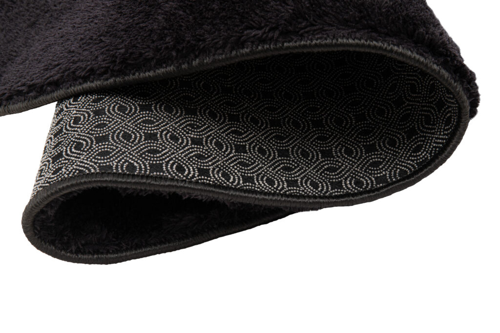 Tappeto Cuddle Rotondo Antiscivolo Nero Shaggy