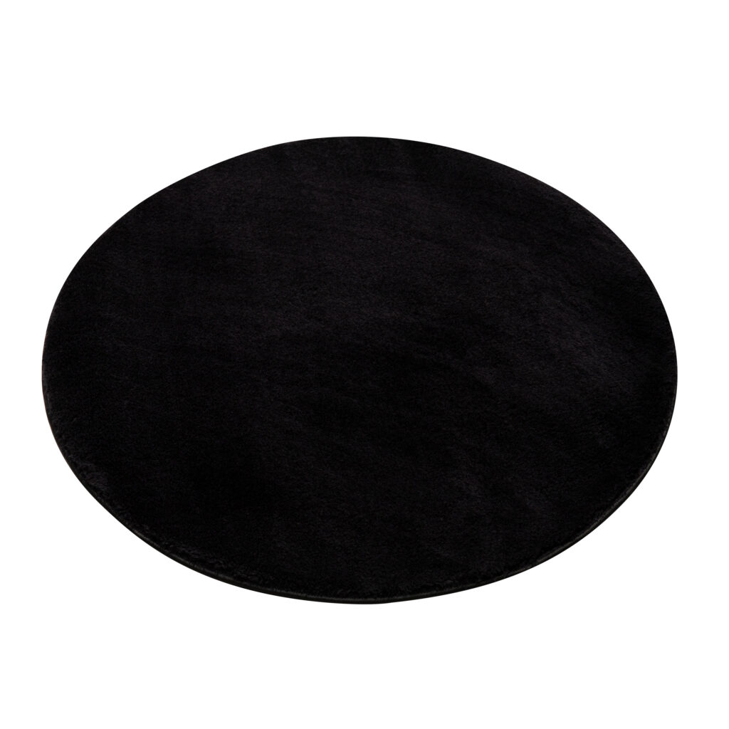 Tappeto Cuddle Rotondo Antiscivolo Nero Shaggy