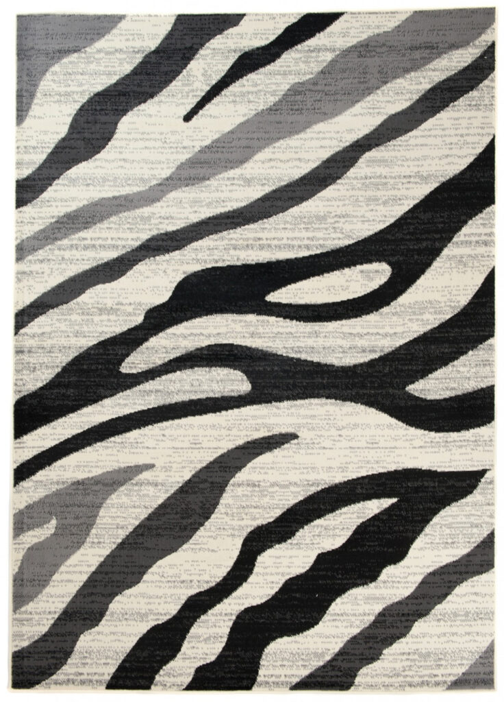 Tappeto Qmega Grigio Nero Geometrico Zebra