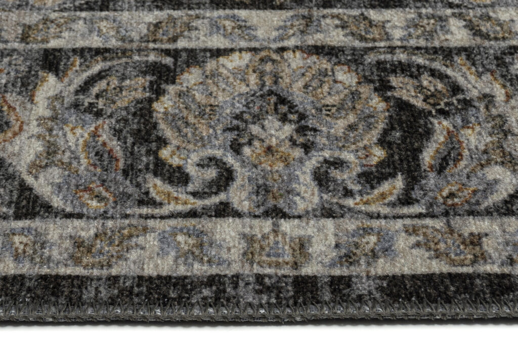 Tappeto Ritz Nero Grigio Floreale Ornamenti