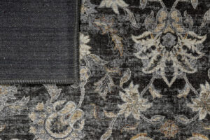 Tappeto Ritz Nero Grigio Floreale Ornamenti
