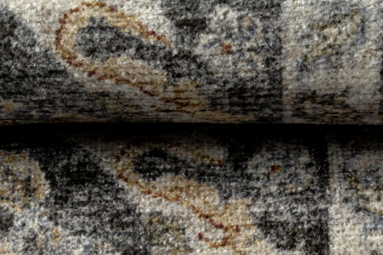 Tappeto Ritz Nero Grigio Floreale Ornamenti