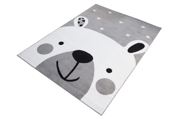 Tappeto Per Bambini Pinky Grigio Bianco Orsetto