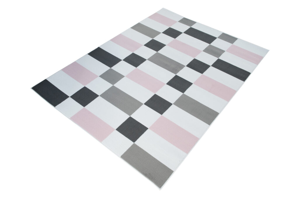 Tappeto Per Bambini Pinky Grigio Rosa Geometrico