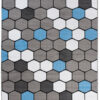 Tappeto Per Bambini Pinky Grigio Blu Esagoni