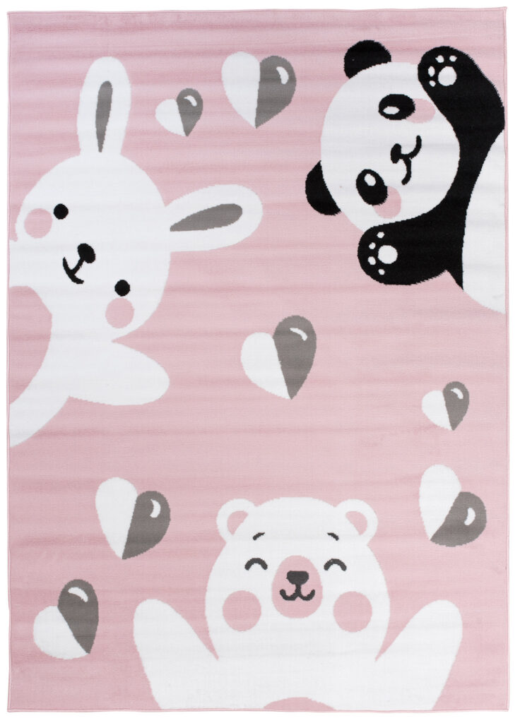 Tappeto Per Bambini Pinky Rosa Animali