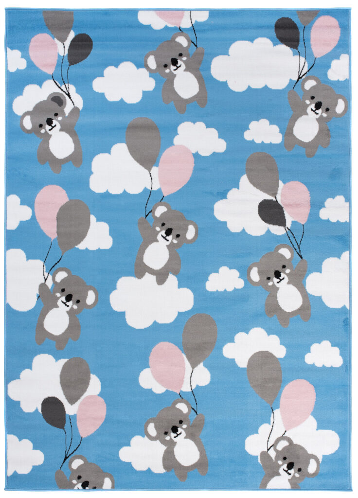 Tappeto Per Bambini Pinky Blu Orsetti Koala