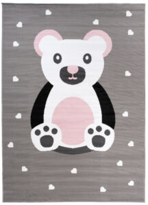 Tappeto Per Bambini Pinky Grigio Rosa Orsetto