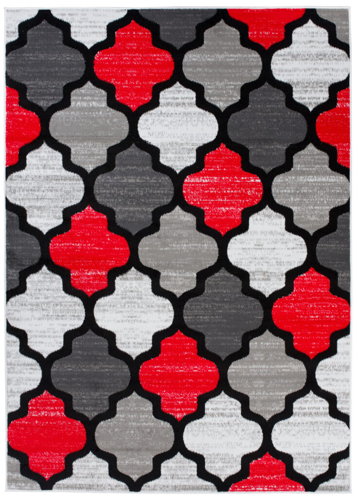 Tappeto Per Bambini Pinky Grigio Rosso Trellis