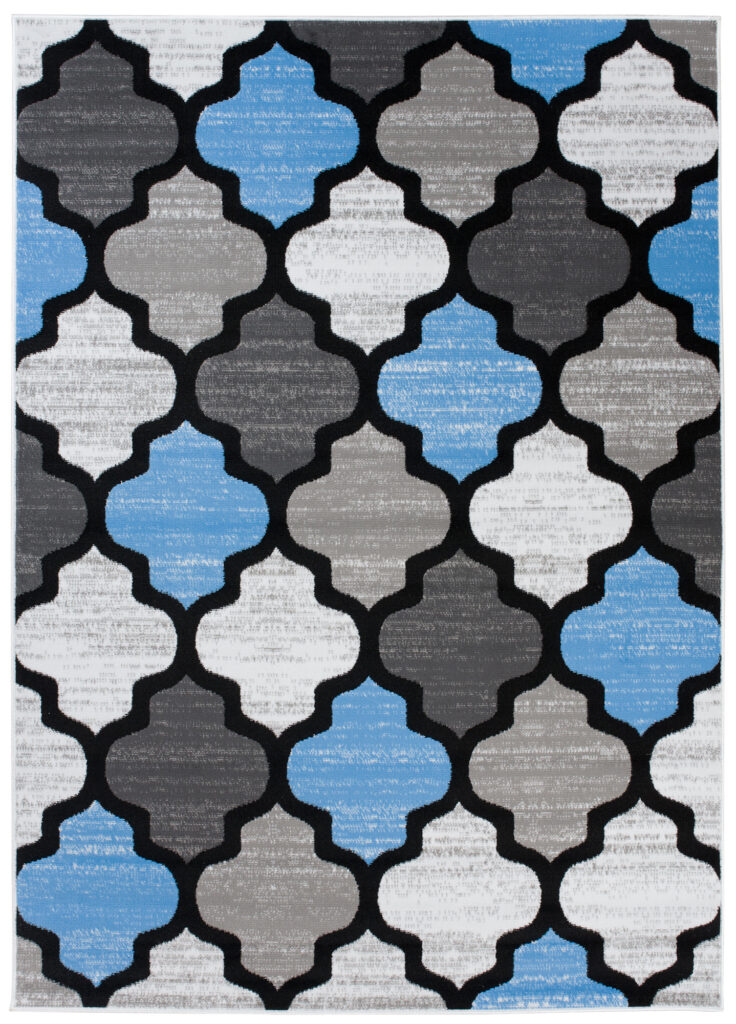 Tappeto Per Bambini Pinky Grigio Blu Trellis