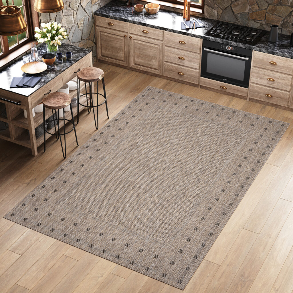 Tappeto Melissa Marrone Cornice Interno Esterno