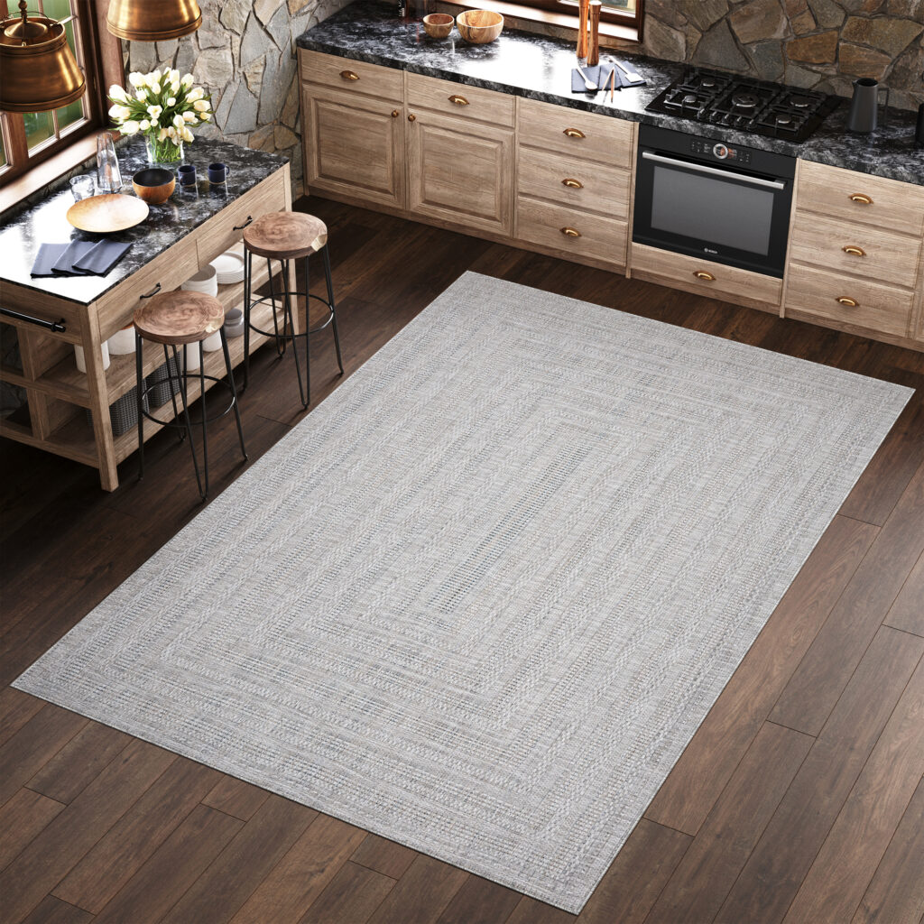 Tappeto Melissa Grigio Melange Geometrico Interno Esterno