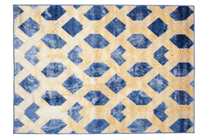 Tappeto Shine Blu Scuro Oro Geometrico Effetto 3D