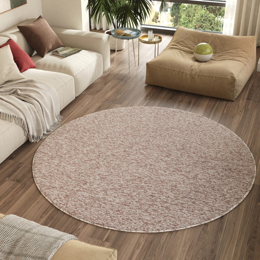 Tappeto Nizza Rotondo Beige Moderno Antiscivolo