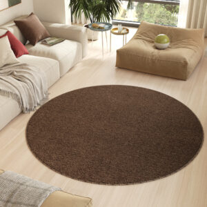 Tappeto Nizza Rotondo Marrone Moderno Antiscivolo