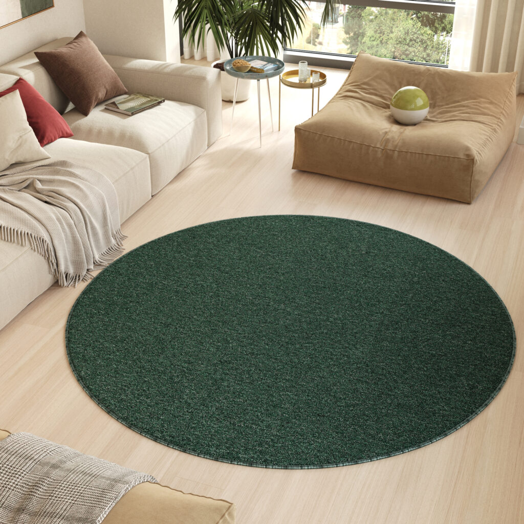Tappeto Nizza Rotondo Verde Moderno Antiscivolo