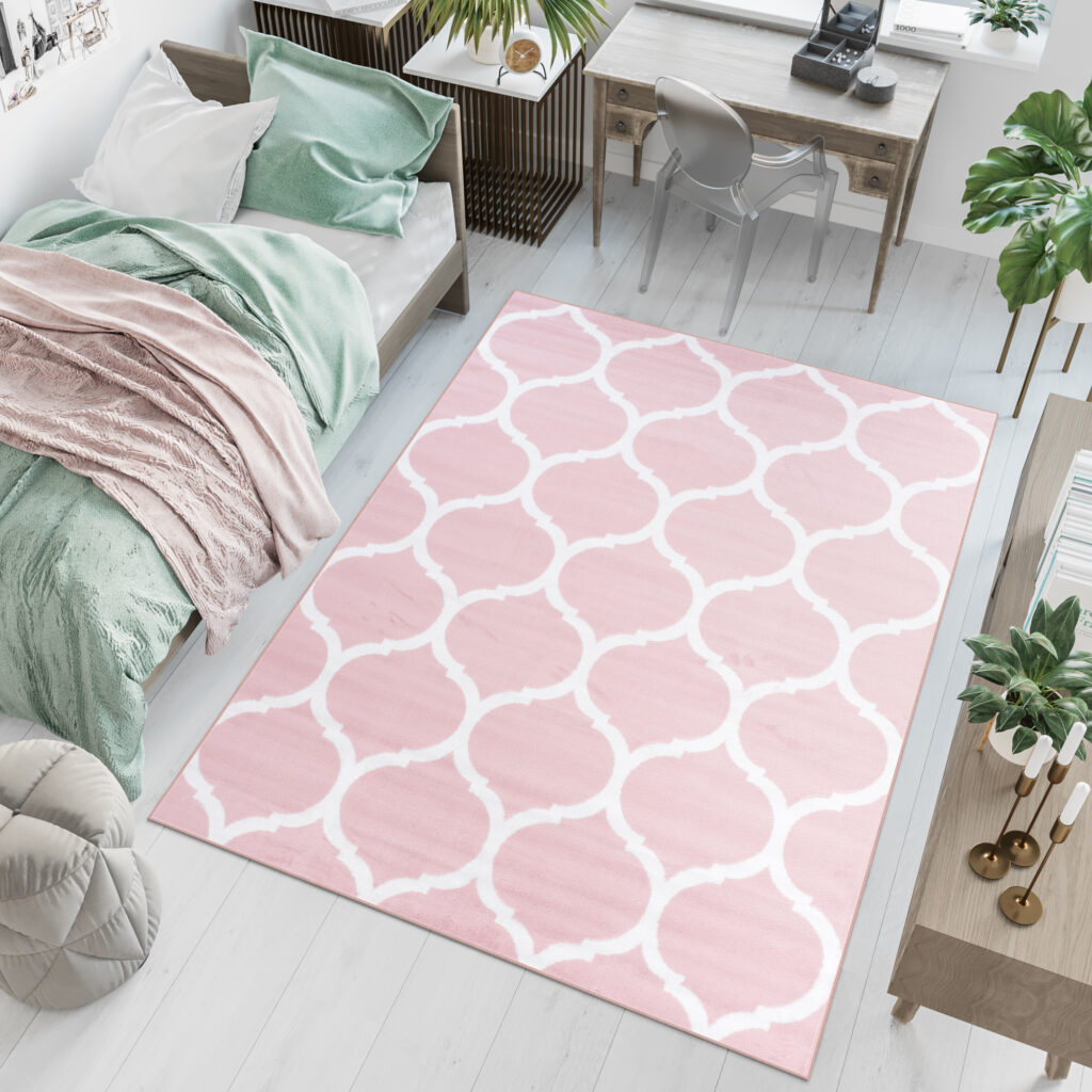 Tappeto Per Bambini Pinky Rosa Marocchino Trellis