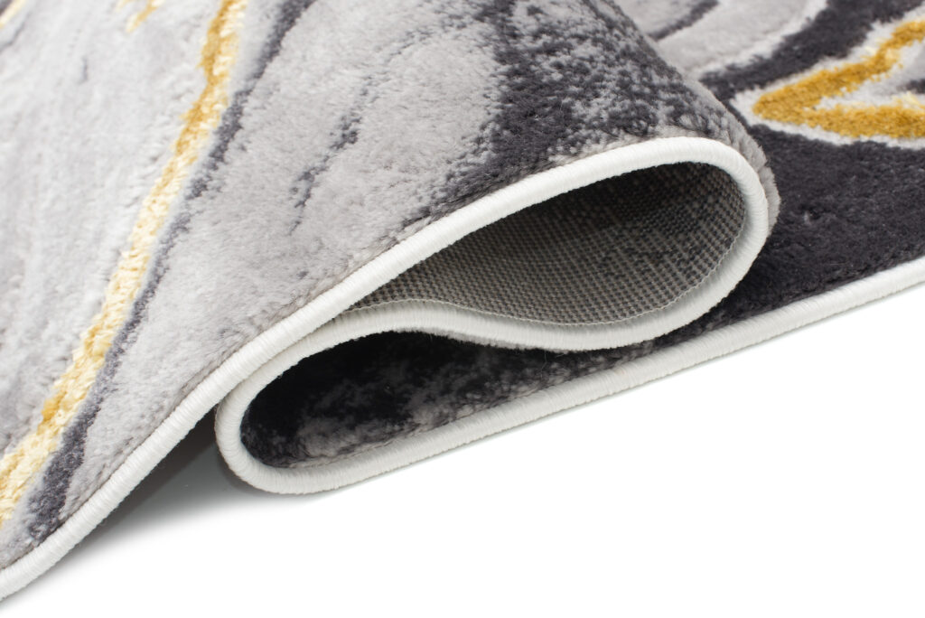 Tappeto Shine Grigio Oro Moderno Effetto 3D