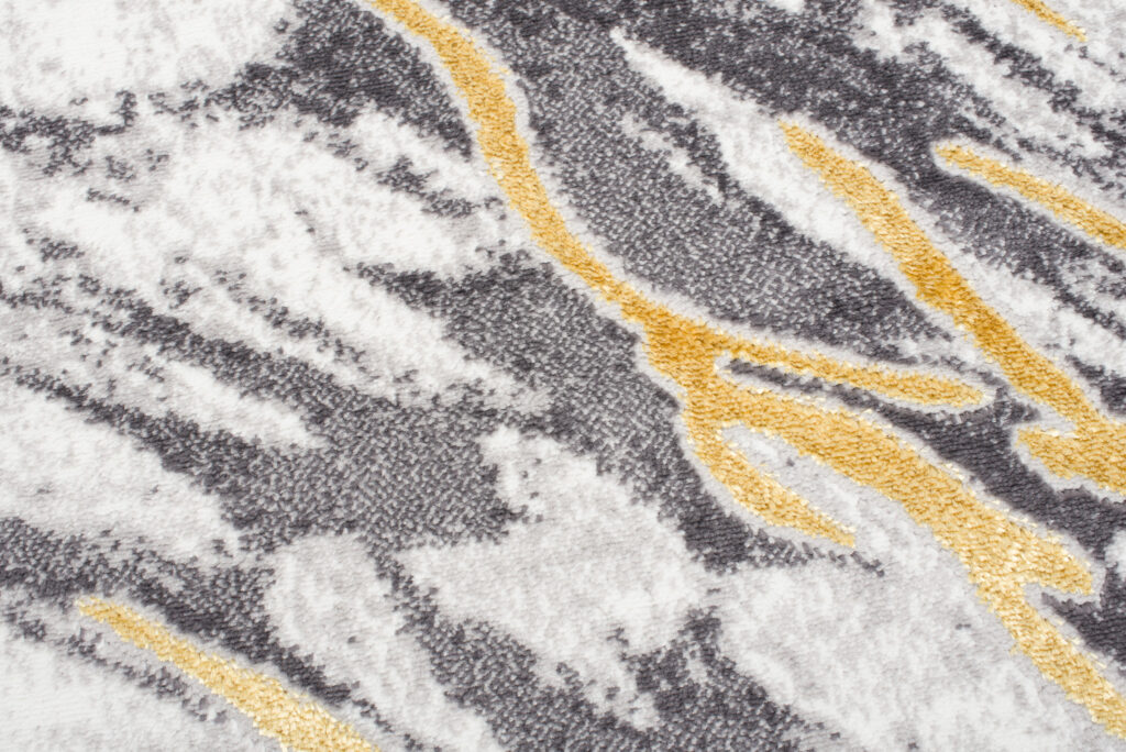 Tappeto Shine Grigio Oro Marmo Astratto Effetto 3D