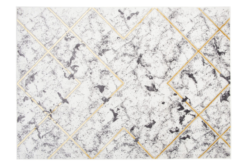 Tappeto Shine Grigio Oro Geometrico Linee Effetto 3D