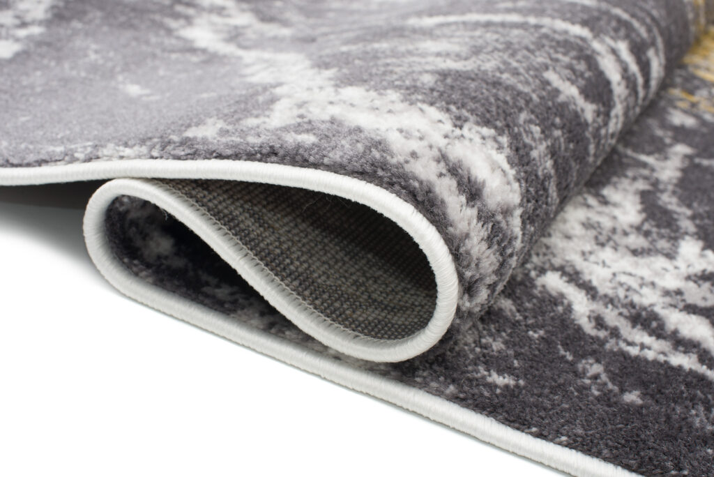 Tappeto Shine Grigio Oro Moderno Marmo Effetto 3D