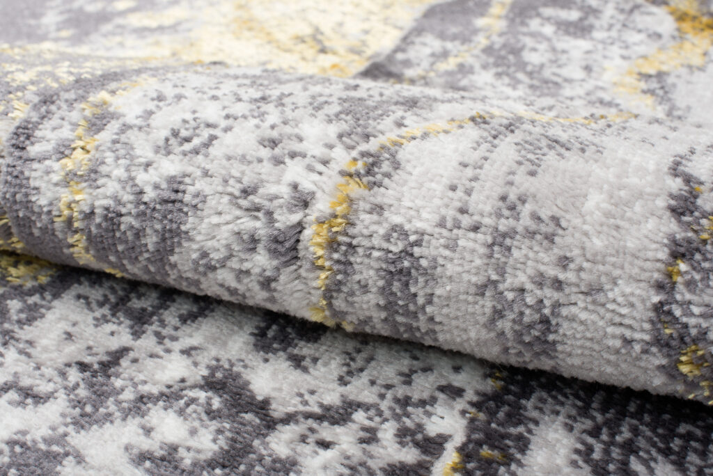 Tappeto Shine Grigio Oro Moderno Marmo Effetto 3D