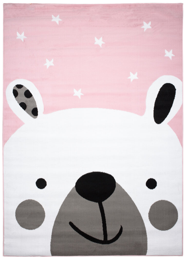 Tappeto Per Bambini Pinky Rosa Bianco Orsetto