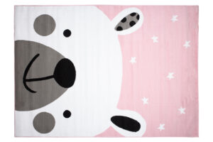 Tappeto Per Bambini Pinky Rosa Bianco Orsetto