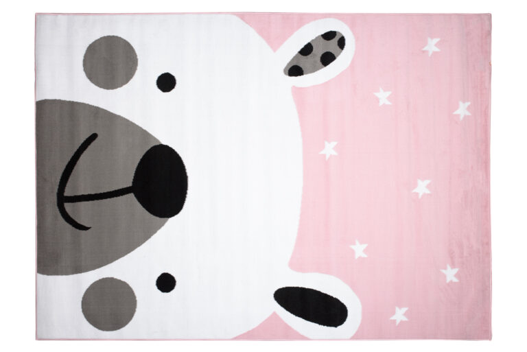 Tappeto Per Bambini Pinky Rosa Bianco Orsetto
