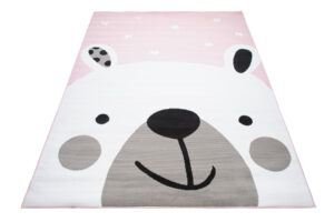 Tappeto Per Bambini Pinky Rosa Bianco Orsetto