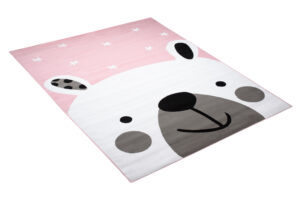 Tappeto Per Bambini Pinky Rosa Bianco Orsetto