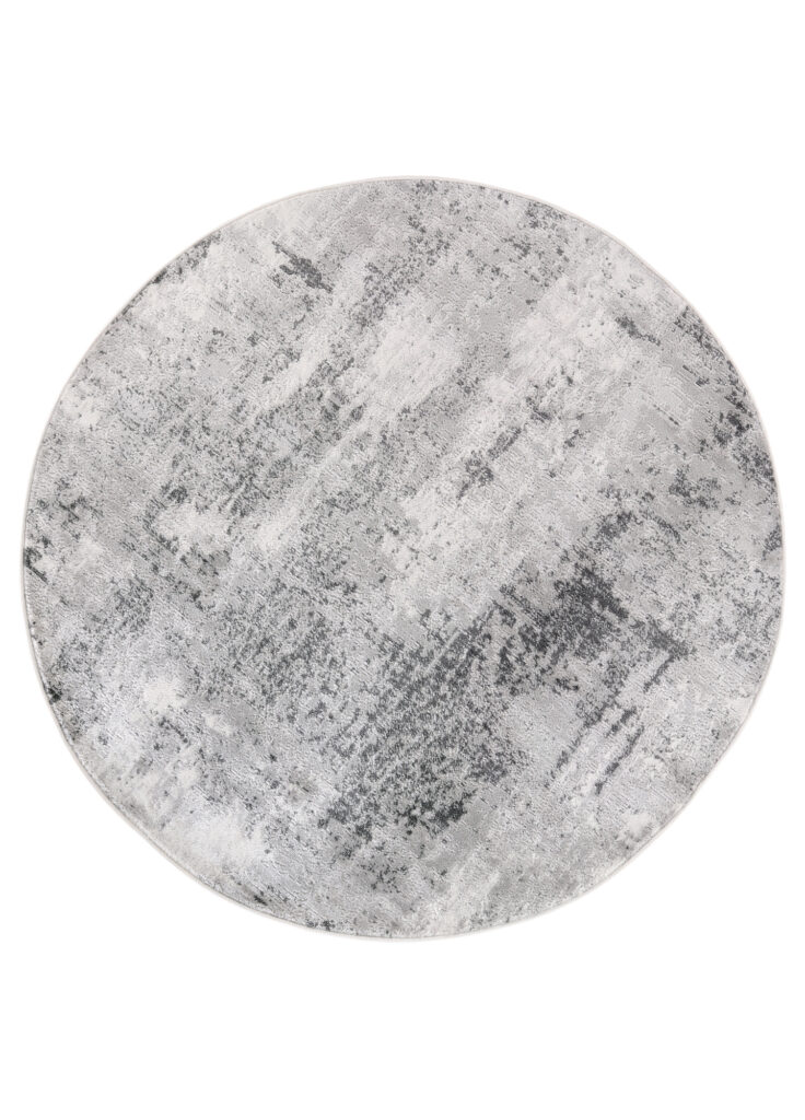 Tappeto Sky Rotondo Grigio Astratto Vintage Sfumato