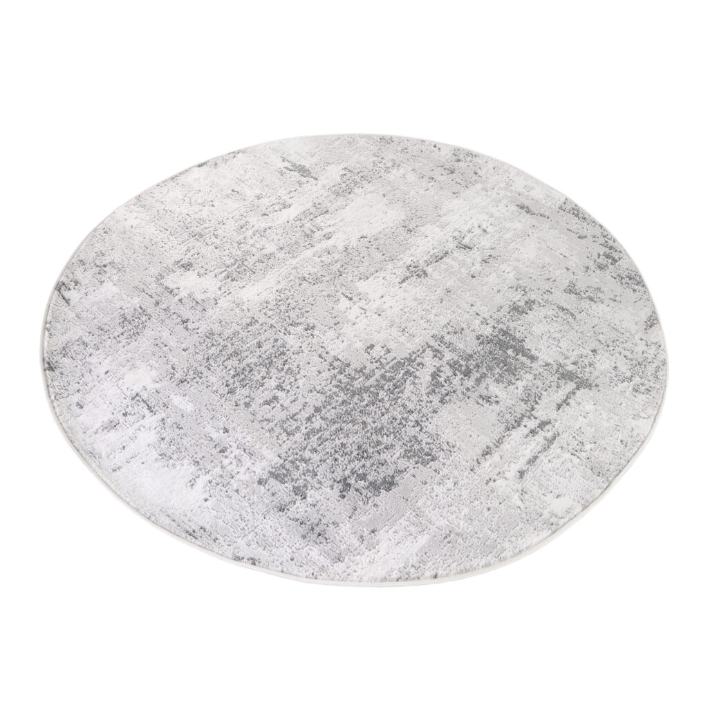 Tappeto Sky Rotondo Grigio Astratto Vintage Sfumato