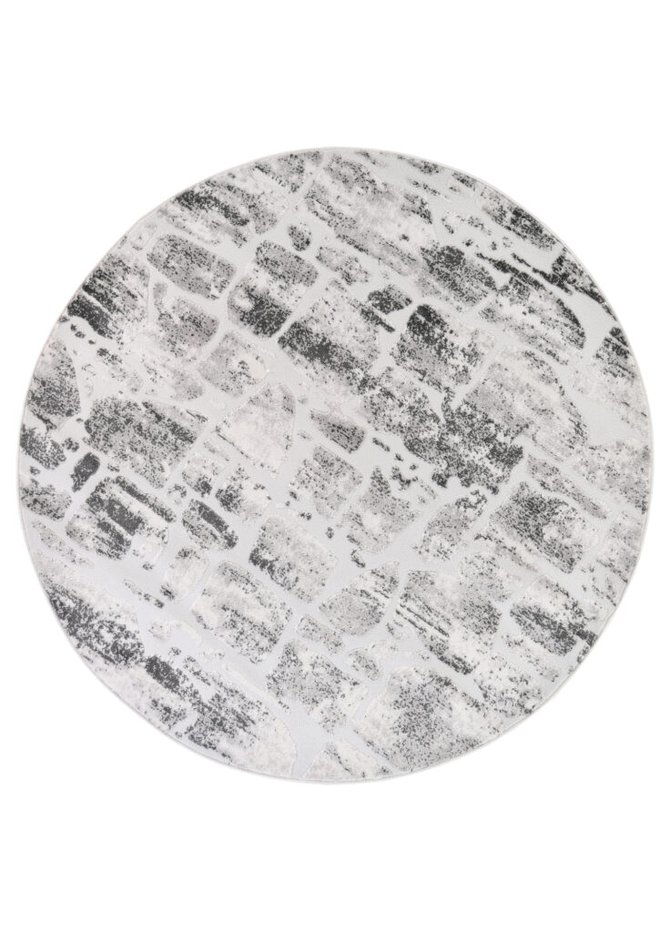 Tappeto Sky Rotondo Grigio Beige Astratto Sfumato