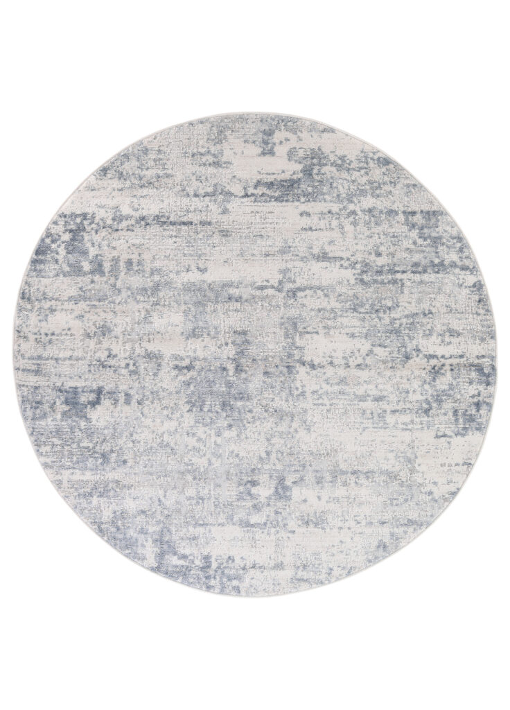 Tappeto Sky Rotondo Blu Crema Astratto