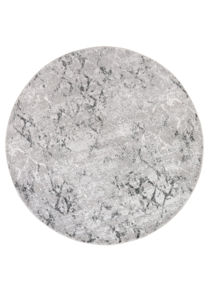 Tappeto Sky Rotondo Grigio Geometrico Diamanti